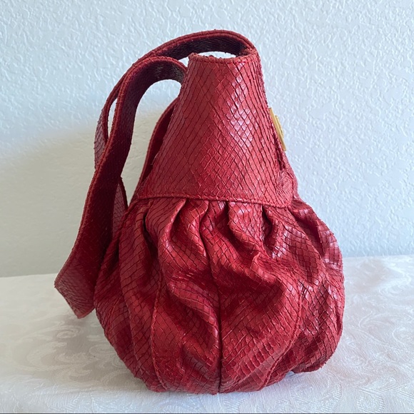Jenrigo red python snakeskin bag - Picture 6 of 11